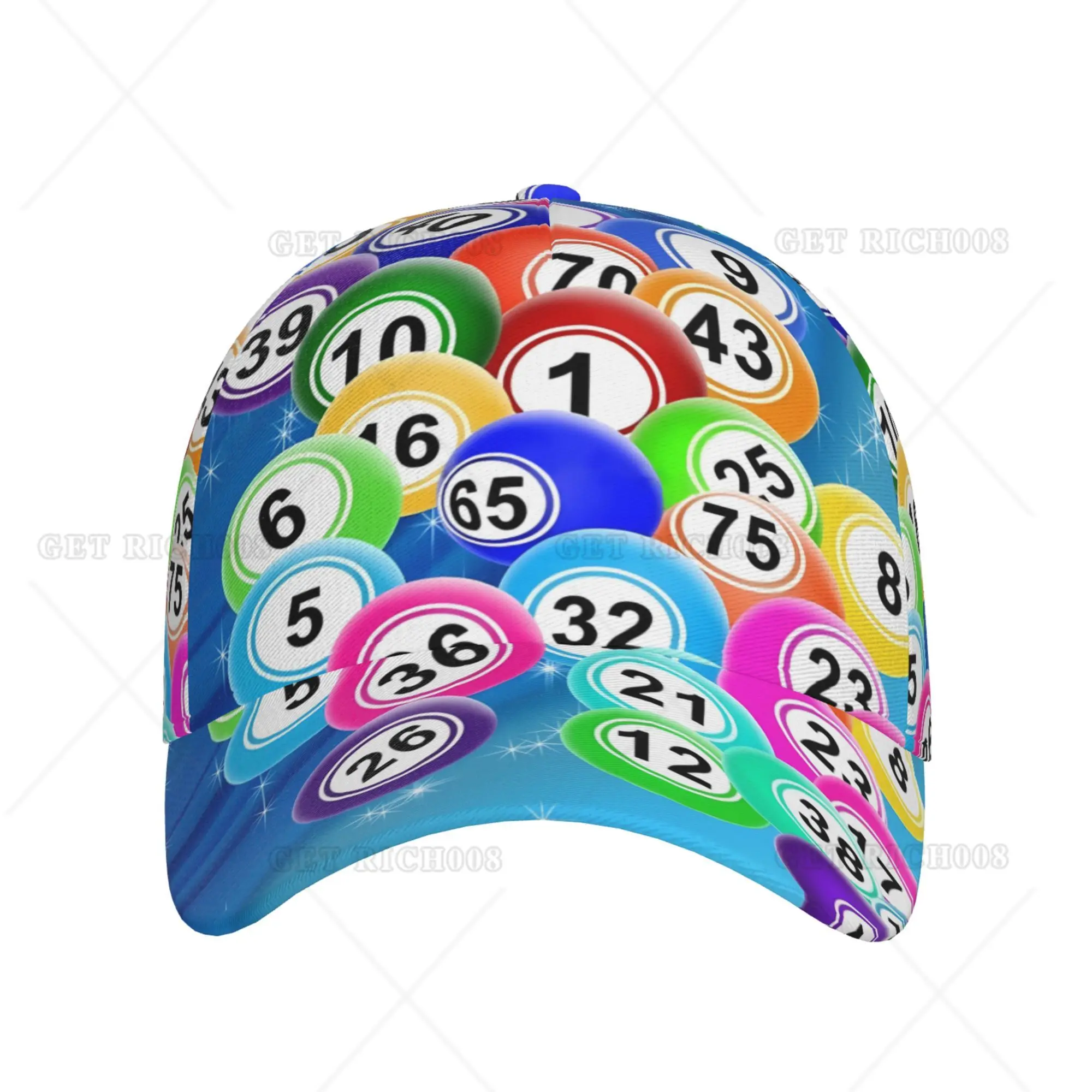 Unisex Bingo Lovers Hip Hop Baseball Cap, impressão, homens, mulheres, meninos, meninas, moda, confortável, ajustável, pai chapéu, esportes, ao ar livre, 1 Tamanho