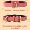 CP250-1--vintage sofa leather pet collar, ultra-fine fiber lychee pattern fabric substrate, zinc alloy D-ring and needle buckle 5