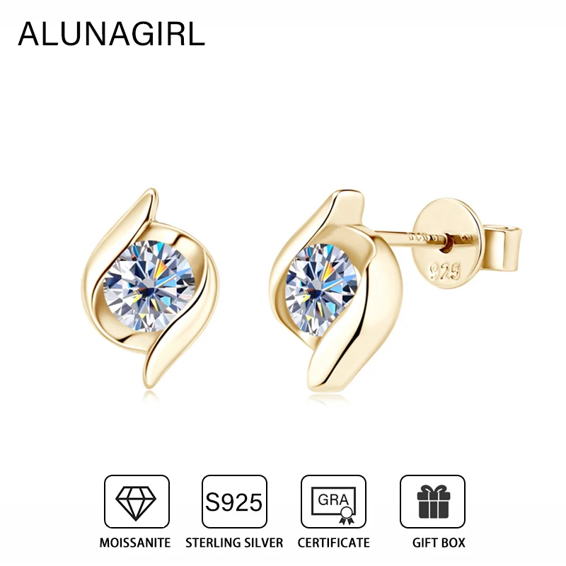 

0.5CT Trendy Luxury Moissanite Diamond Stud Earrings for women Fine Jewelry Gifts 925 sterling silver Earring with Certificate