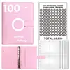 Envelope Notebook 6-hole Cash Envelopes Notebook Water-resistant Binder with 100 Envelopes Money Saving Challenge for Planning 1