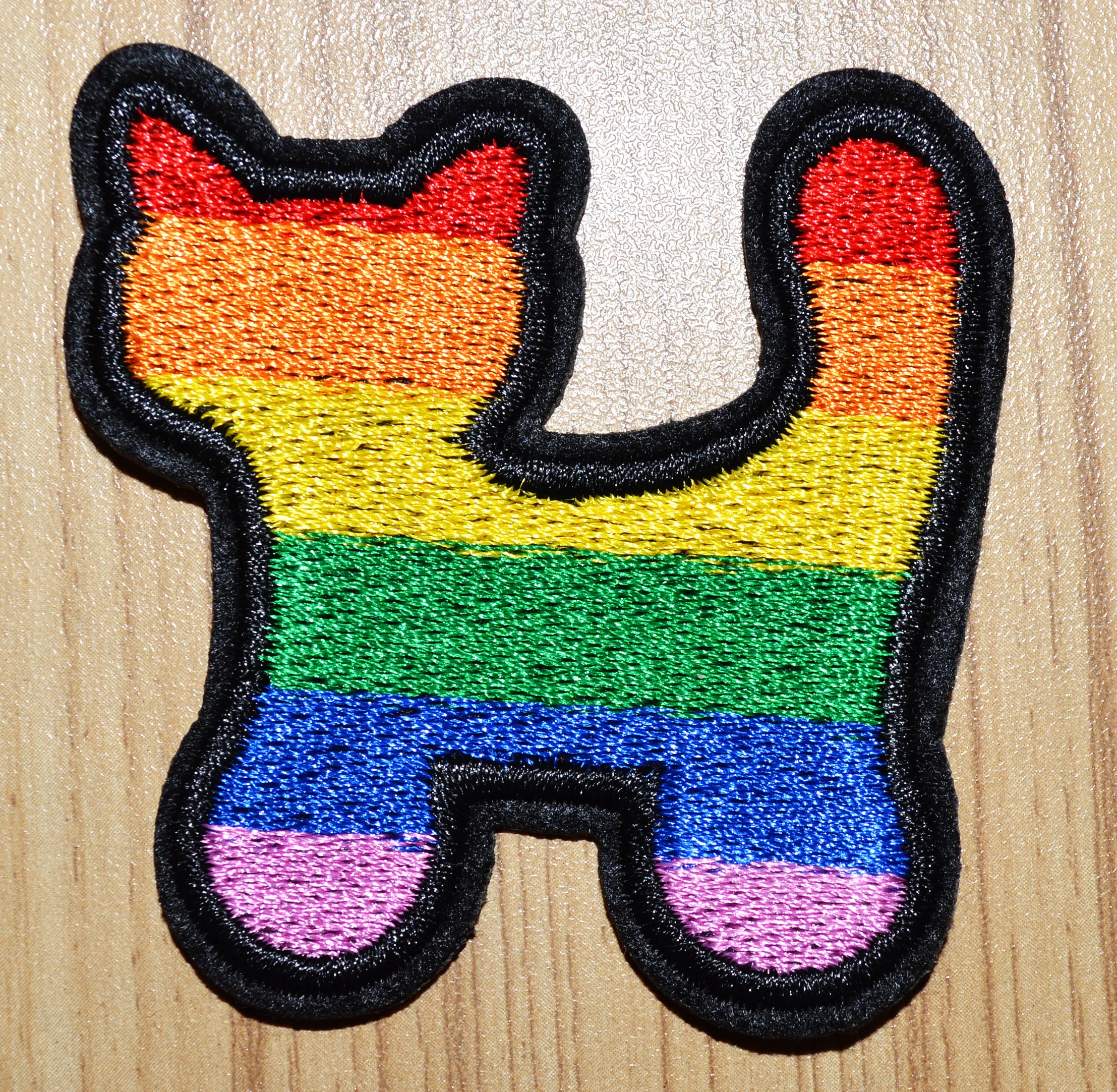 

Friend Cat gay lesbian pride rainbow LGBT applique iron on patch new