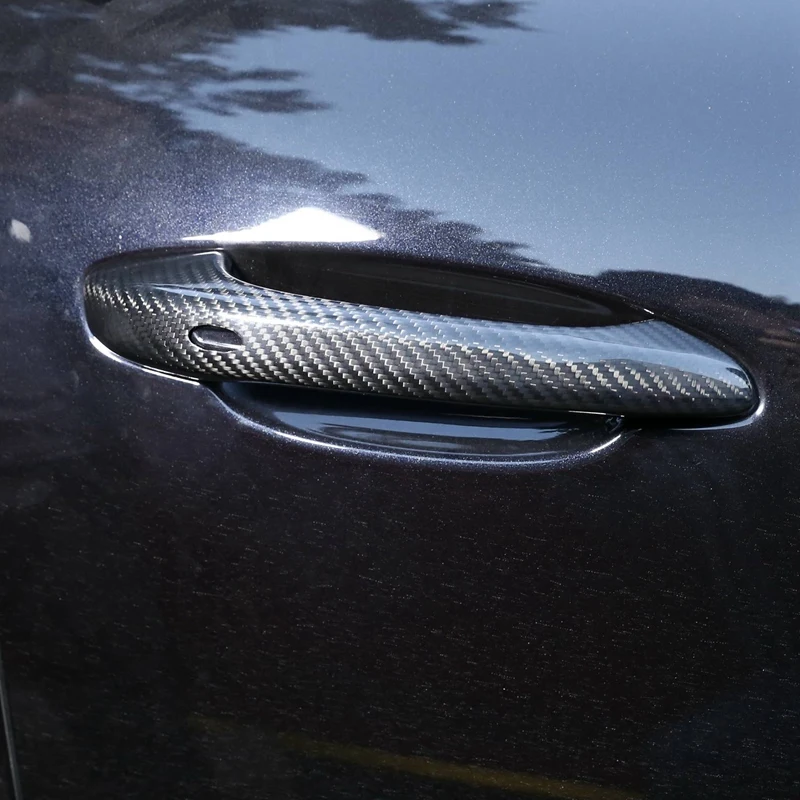 

Carbon Fiber Car Door External Handle Cover With Keyhole For Porsche- MACAN Cayenne Panamera 2014- 2020 Car Accessories