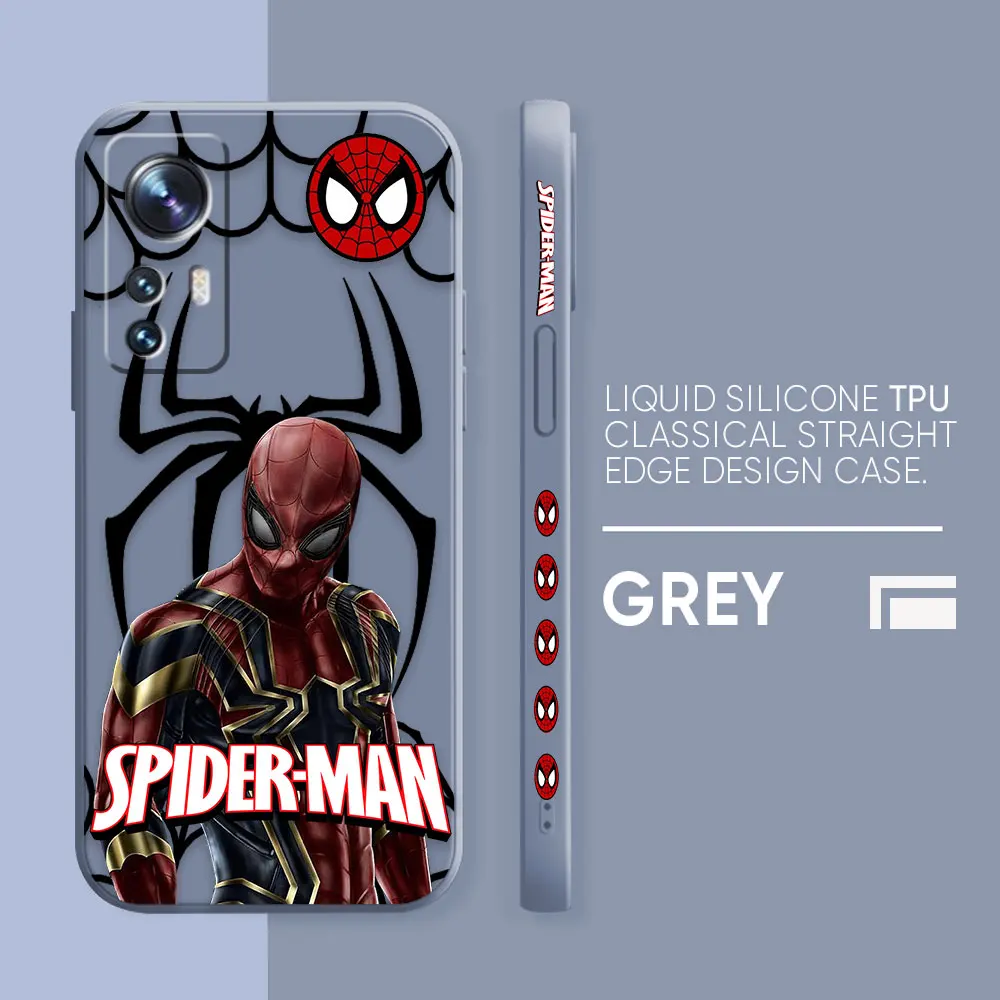 thumbnail image 1 of Case For Xiaomi 13 12 12S 11 11T 10 10S 9 9SE 8 8SE Pro Ultra Lite Colour Simple Liquid Silicone Case Marvel's Hero Spider-Man, 1 of 5