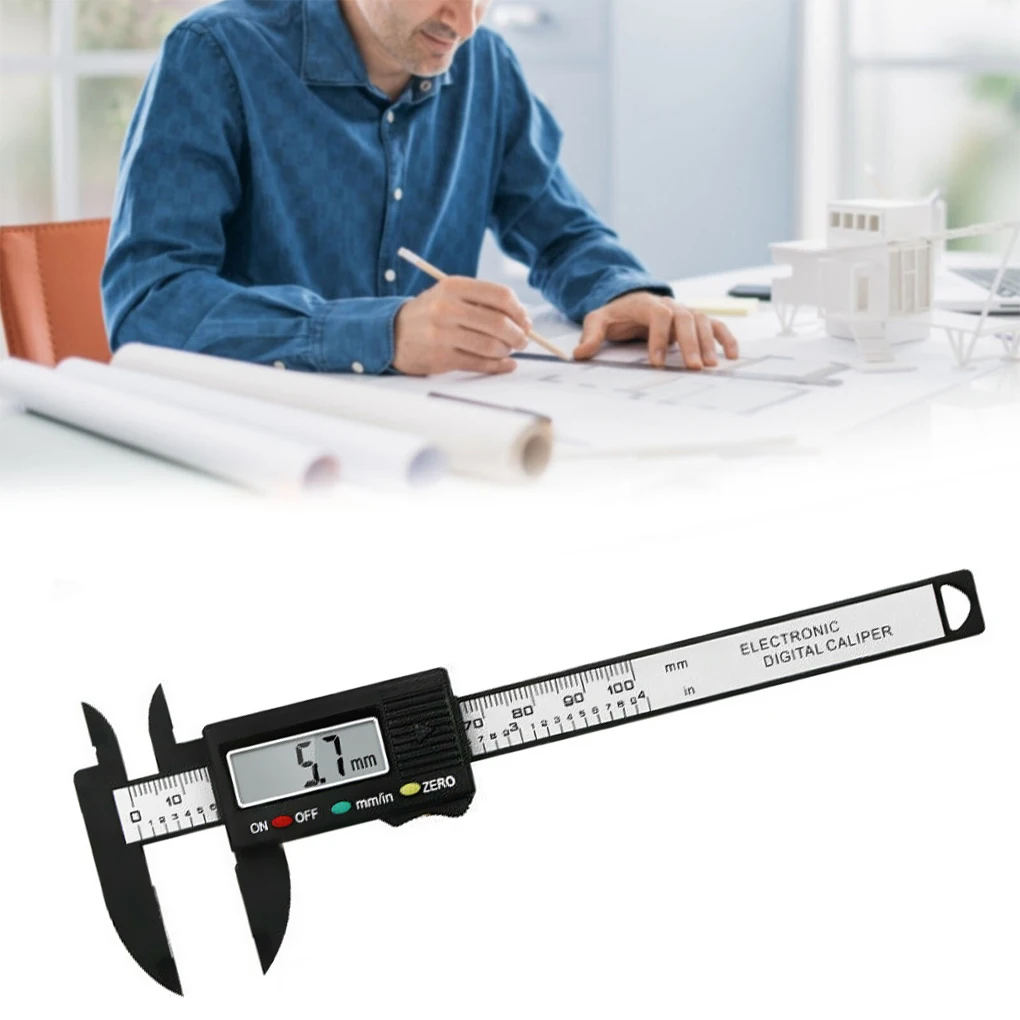Electronic Digital Caliper Carbon Fibre Vernier Calipers Plastic Gauge