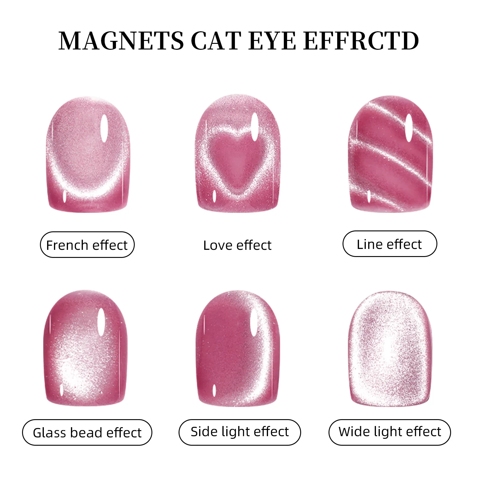 3IN1 Love-Heart&Snake Pattern Cat Eye Nail Magnet Pen French/Water Ripple Cat Eye Strong Magnet Pen DIY Manicure Tool