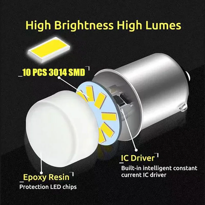 ũ   LED  1157,  ڵ ȣ, 12W  LED P21W LED 1156 BA15S BAU15S PY21W BAY15D, P21/5W, 2 