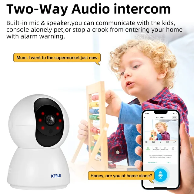 KERUI Multifunction 3MP Camera Alarm System Home Security Surveillance Kit with Motion Detector Door Sensor APP Remote Control 5