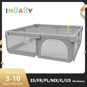 IMBABY Baby Playpen – Light Gray 1