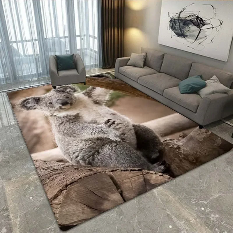 

3D Cute Koala Pink Heart ThemeArea Rug,Carpet Rug for Living Room Bedroom Sofa Doormat Decor,Kid Game Non-slip Floor Mat