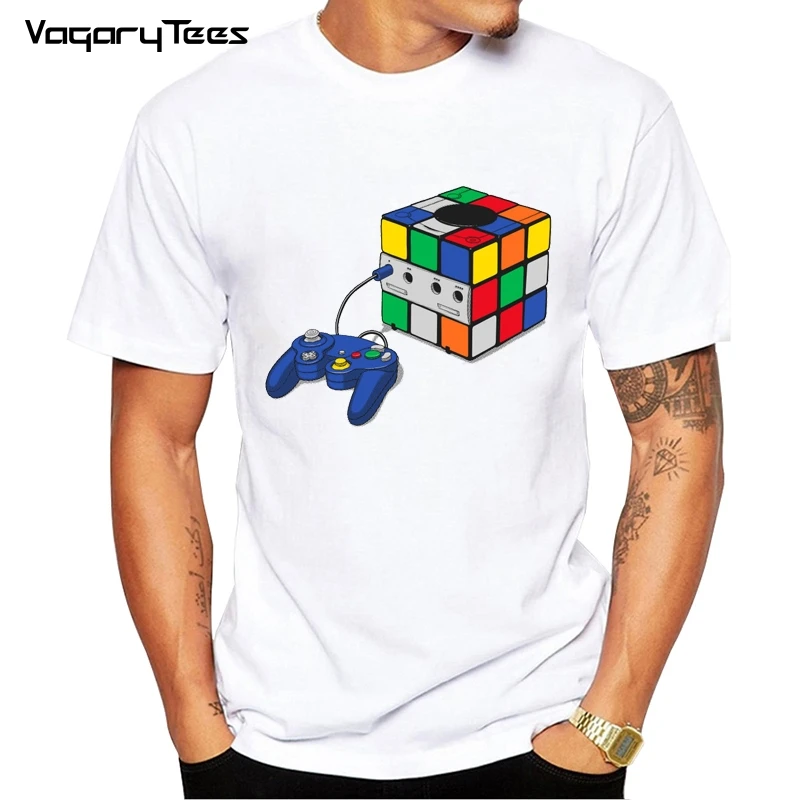 Spielwürfel bedrucktes T-Shirt Sommermode Herren Kurzarm Junge Casual T-Shirts 80er 90er Retro Design Bequeme Herren Tops