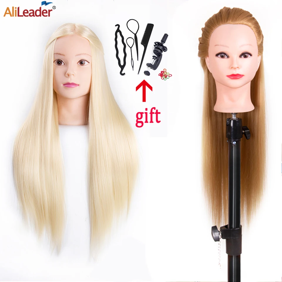 Tete A Coiffer Professionnelle Tête De Mannequin Blonde En Fiber De Haute  Température 100%, Bonne Formation Pour La Coiffure Tressée, Avec Pince  Libre - AliExpress