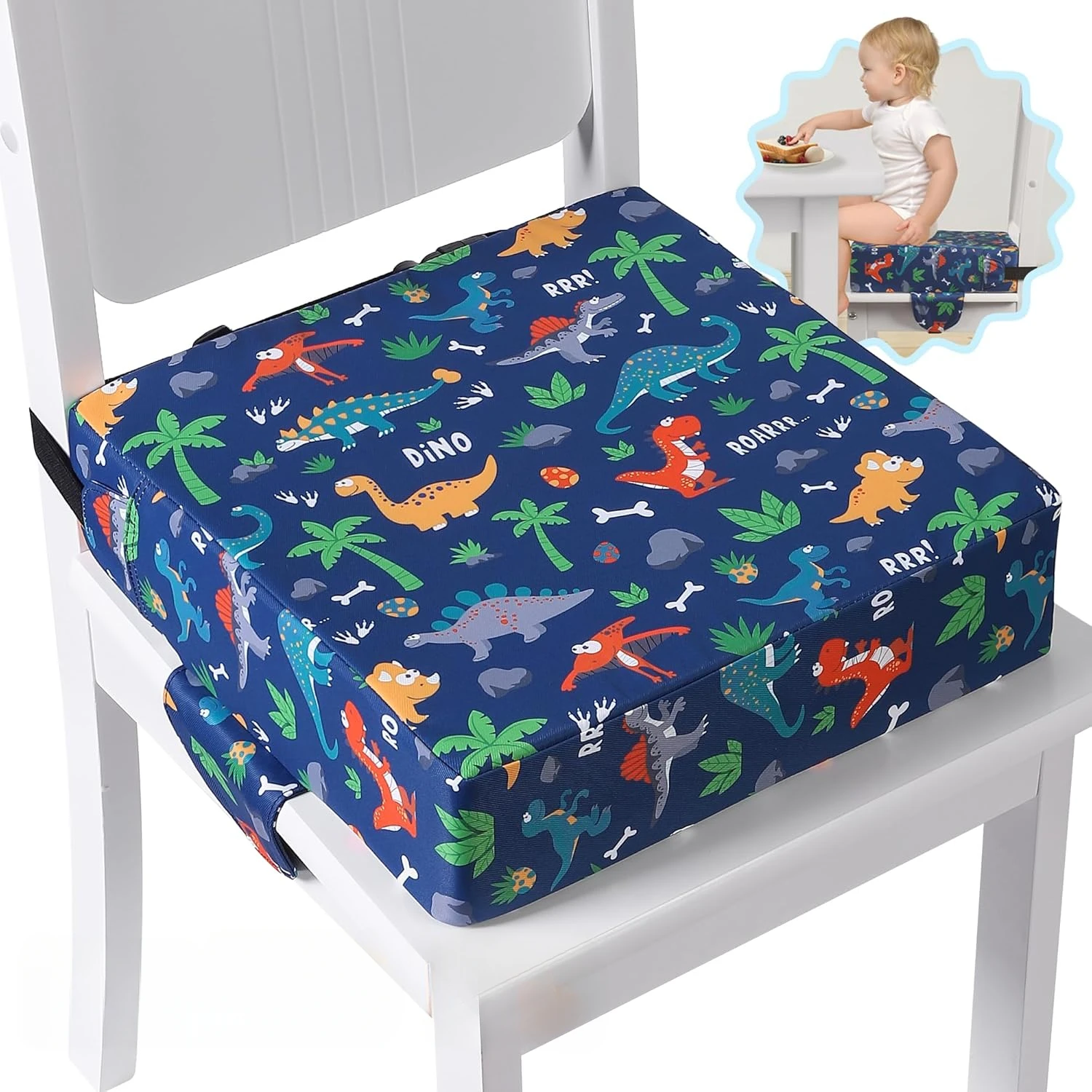Children's Cartoon Booster Seat Cushion Waterproof and Washable Baby Dining Chair Home Baby Seat Set Toddler Chair