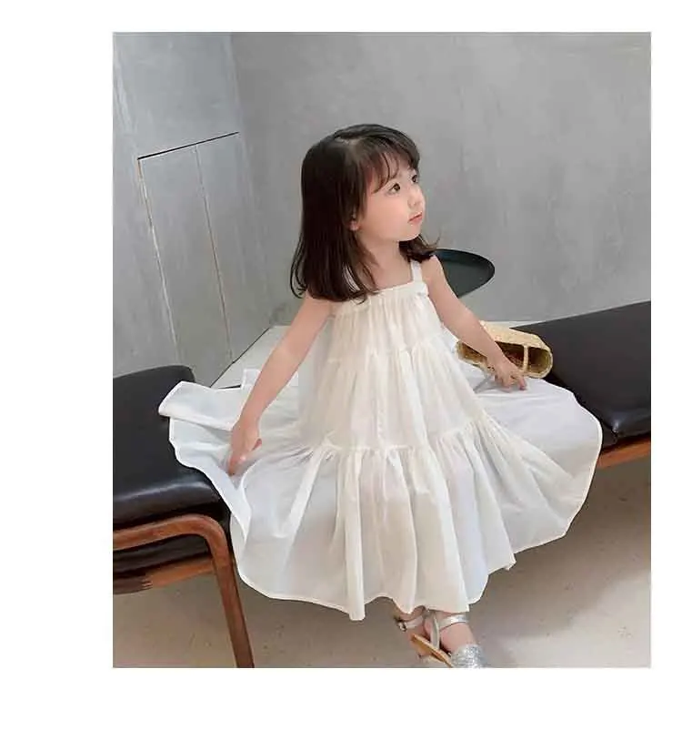 thumbnail image 1 of Vestido de fiesta de estilo coreano de verano con escote cuadrado y estampado a cuadros para niñas, vestido sin mangas con lazo y encaje, vestidos de verano para niñas, 1 of 5