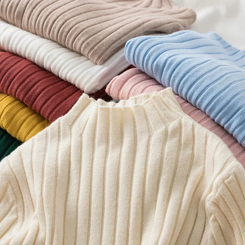 2025 Autumn Winter Pullovers Women Pullover Knitted Sweater Turtleneck Long Sleeve Slim Basic Solid Female Sweaters Tops