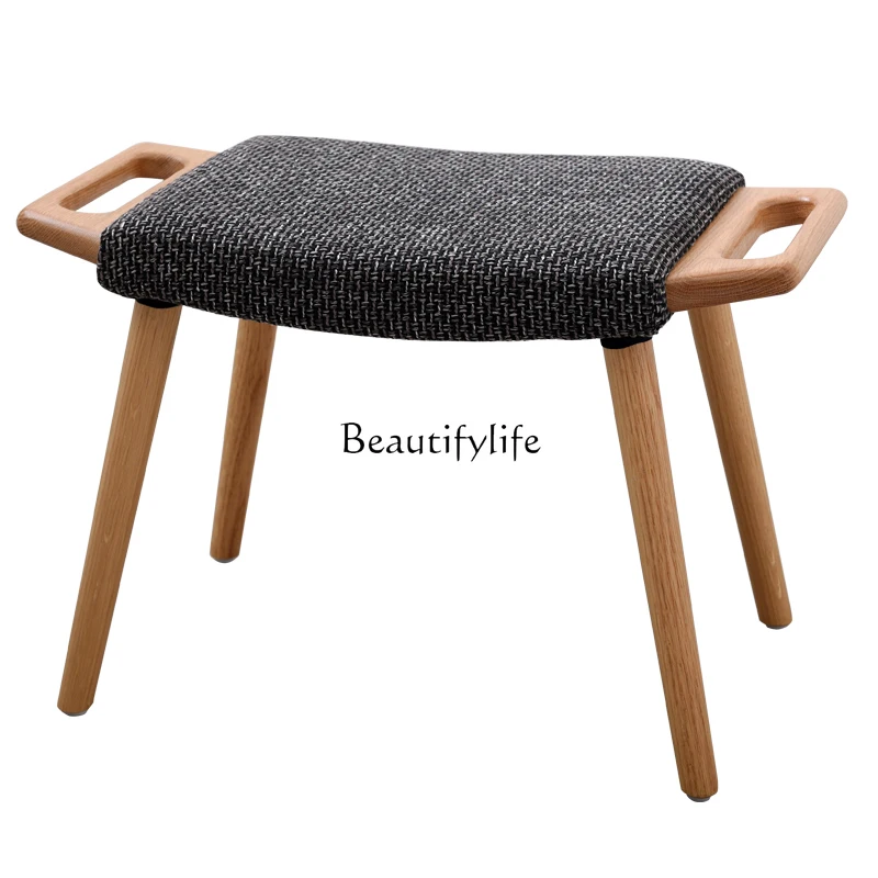 

Nordic Solid Wood Shoes Foot Bench Dressing Fabric Sofa Bench