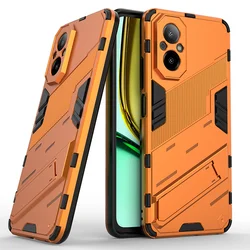 Car Magnetic Armor Shockproof Stand Phone Case - Enhanced Protection & Versatility for Realme C67 4G (PK - Orange)