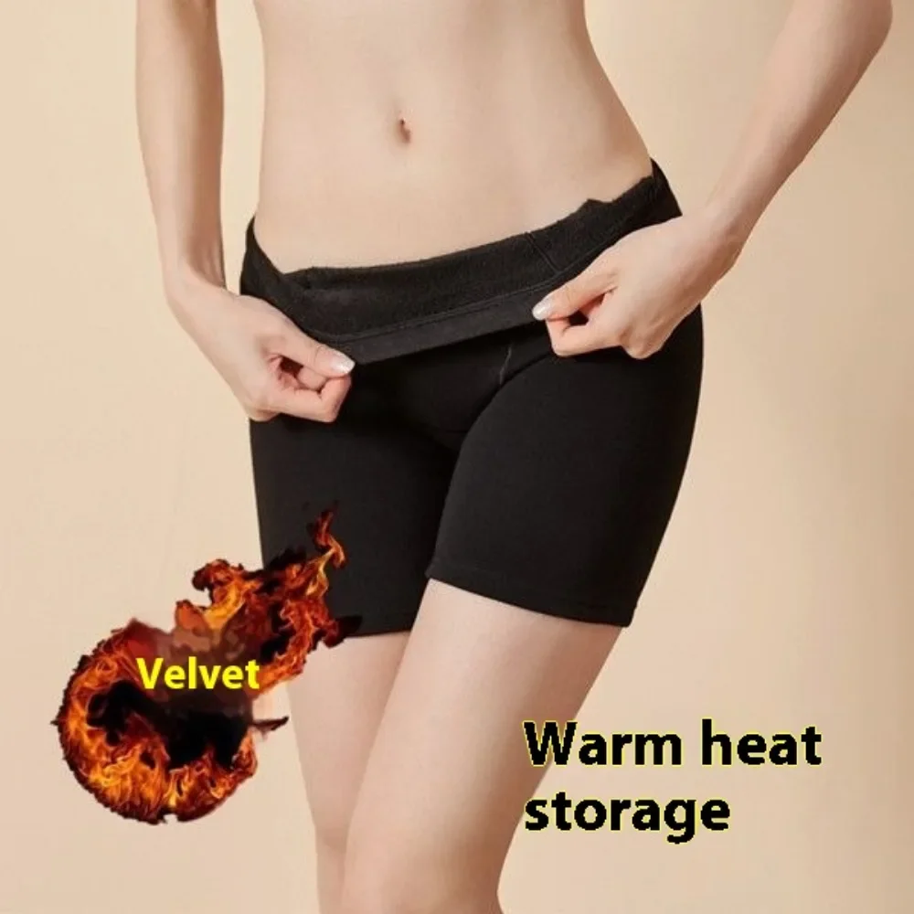 Women Safety Shorts Thermal Underwear Thickened Fleece Winter