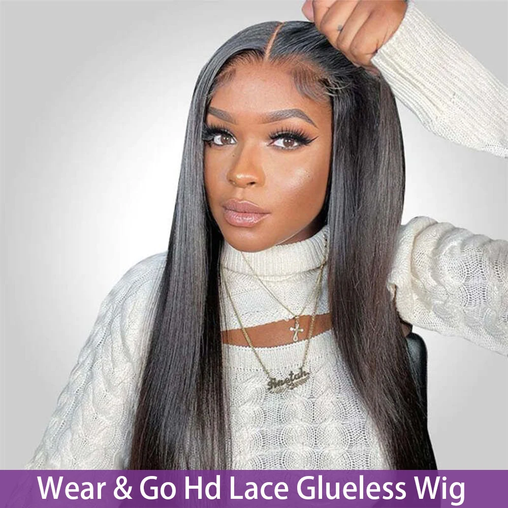 

Wear & Go Pre Cut Glueless Wig Human Hair Ready To Wear 4x4 5x5 Closure Preplucked 13x4 Front Straight 13x6 Hd Lace Frontal Wigs