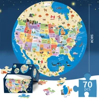 70 Piece Puzzle for Kids, Jigsaw Puzzles, Educational Toy, Large Round Floor Puzzles for Kids, Christmas Birthday Gift for Kids 2
