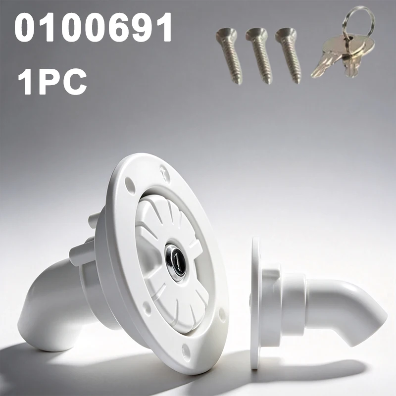 Exterior Hatch Black/White Round Gravity Water Inlet with Lock RV Accessories Caravan for RV Boat Camper Trailer Car Accessories