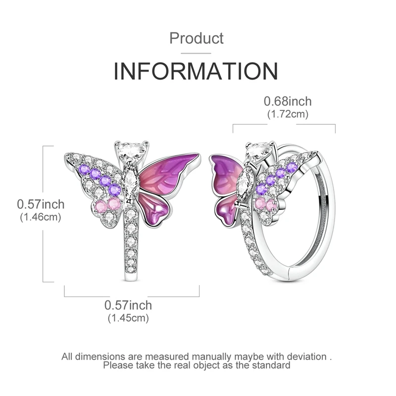 S6d46b16a5c3d473da304a0ff3ed2c973S Hot Selling 925 Sterling Silver Pink Bow Butterfly Zircon Exquisite Earrings Suitable For Girls Charming Jewelry Gifts Mallzona