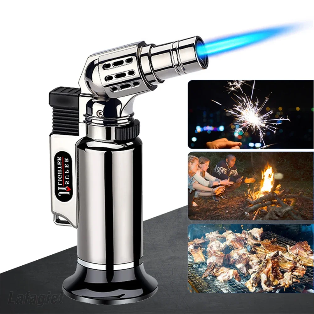 Metal Windproof Turbo Gas Lighters Welding Torch Kitchen Cooking Adjustable Flame Powerful Spray Gun Cigar Lighter For Men Gifts 4