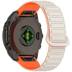 QuickFit Silicone Magnetic Watch Strap Bracelet - 20mm Fenix 7S 6S 5S (Starlight Orange)
