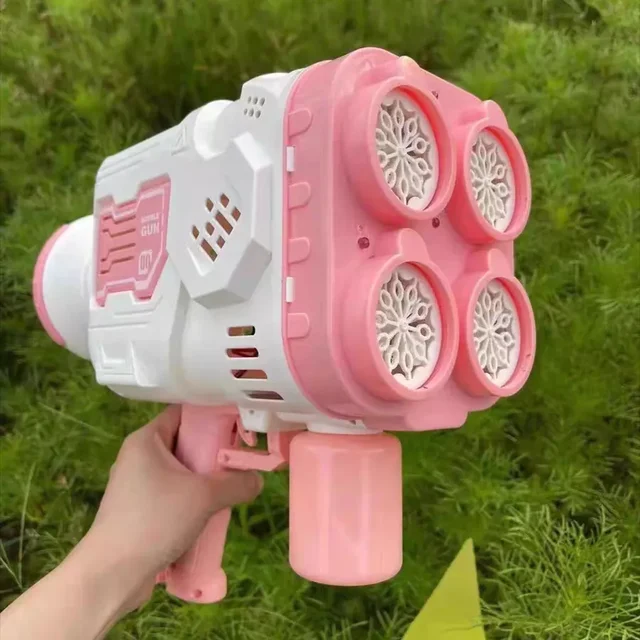 Bubble Guns LED Light Electric Automatic Magic Soap Rocket Bubbles Machine Children Outdoor Toys Wedding Party Kids Pompero Toy 5