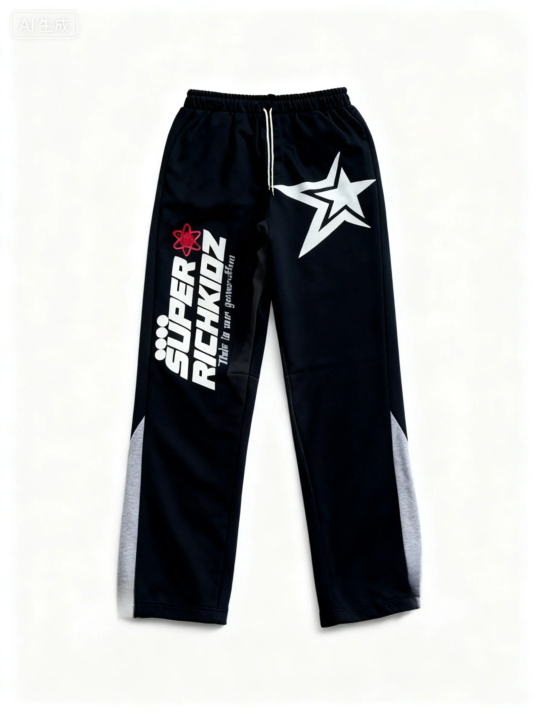 남성용 빈티지 스타 프린트 배기 조거 팬츠 캐주얼 트랙 팬츠 재미있는 레이브 의상 스웨트 팬츠 편안한 루즈핏 바지