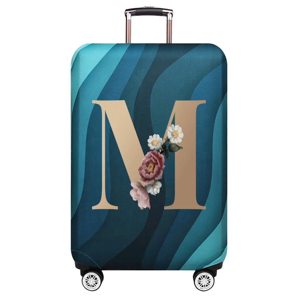 Luggage Cover Stretch Fabric Suitcase Protector Case Gold Letter Series Pull Rod Baggage Dust Case Covers for18-32 Inch Suitcase 6
