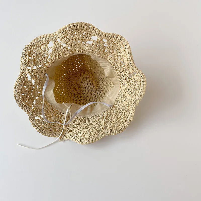 Kids Summer Hats Girls Sun Hat Sunshade Lace Straw Baby Girl Cap Girls Baby Sunscreen Beach Hat Outdoor