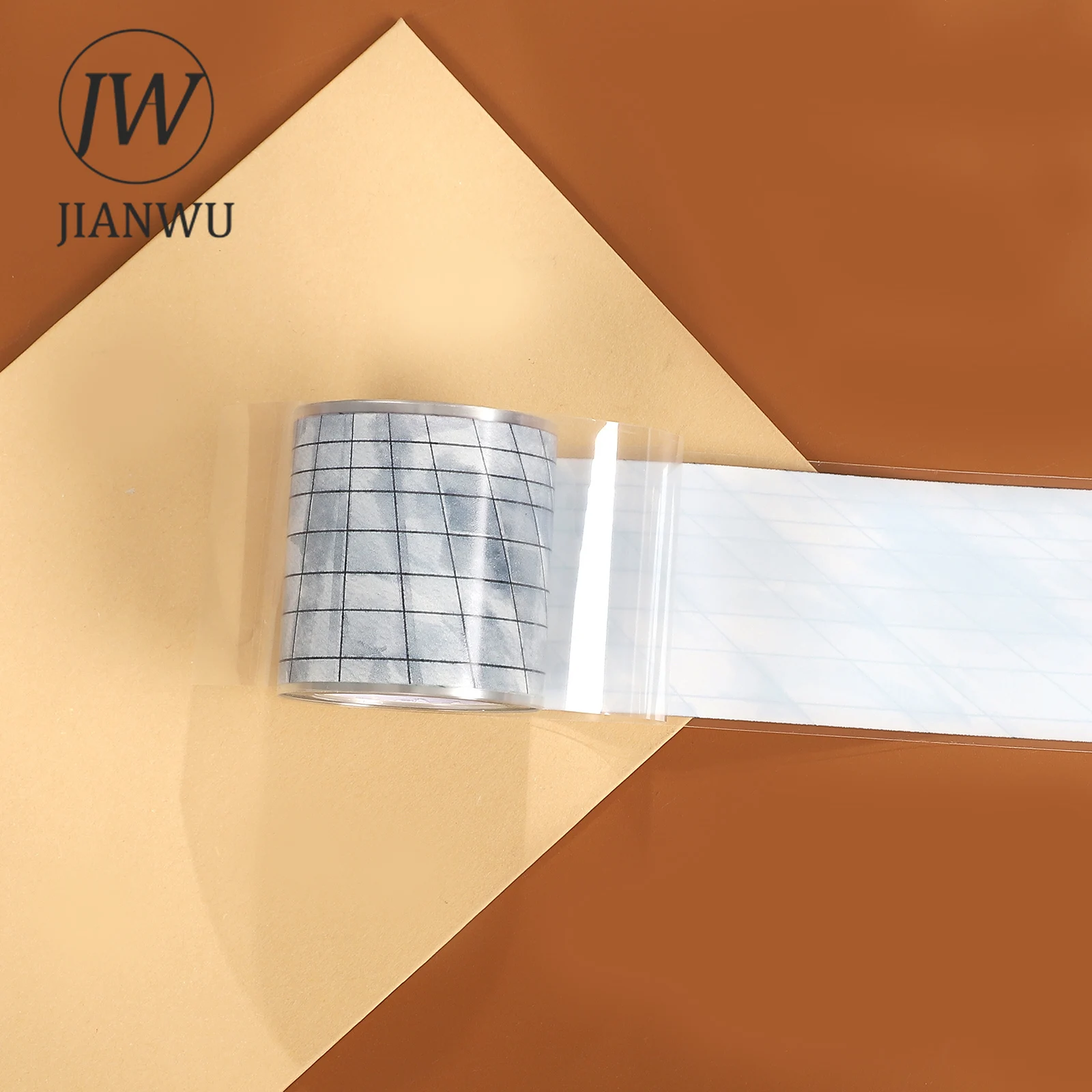 JIANWU 40mm * 5m 빈티지 그레이 그리드 격자 무늬 풍경 소재 콜라주 스크랩북 PET 테이프 크리 에이 티브 DIY 저널 문구