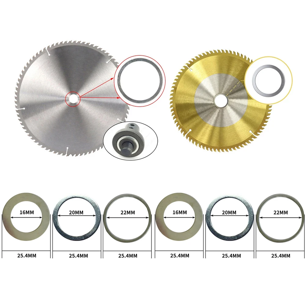 6pcs 16/20/22/25.4mm Circular Saw Blade Reducing Rings Conversion Ring Cutting Disc Aperture