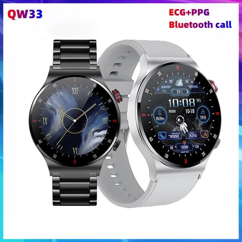 2023 New QW33 Bluetooth Call Smart Watch Men Waterproof Sports Fitness Tracker Smartwatch Large HD screen for huawei Xiaomi_voghion.com