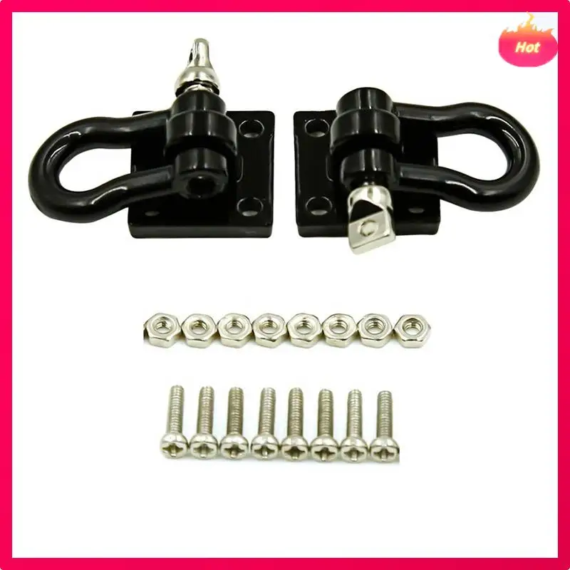 AYHF 8Pcs Trailer Towing Buckle Tow Hooks Metal Climbing Trailer Shackles For 1/10 RC Car Truck Climbing Car (Black)