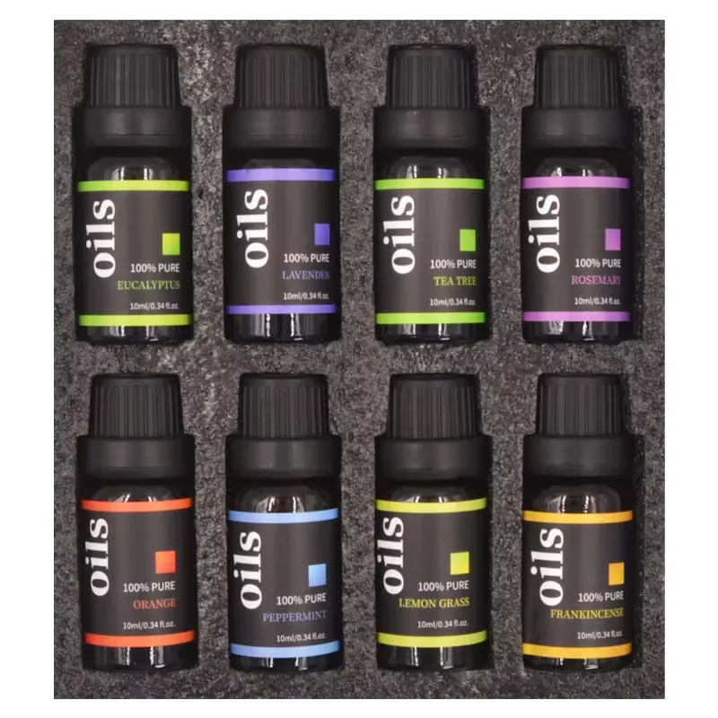 GZE Essential Oils Top 8 Gift Set Pure Essential Oils for Diffuser Humidifier Massage Skin Hair Care