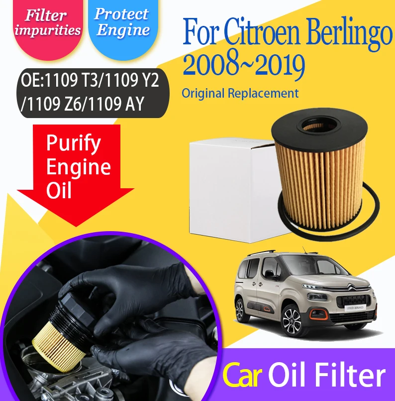 

Car Fuel Filter For Citroen Berlingo B9 Box MPV 2008~2019 1109T3 1109Y2 1109Z6 1109AY 1.6 HDI 1560ccm Oil Filter Car Accessories