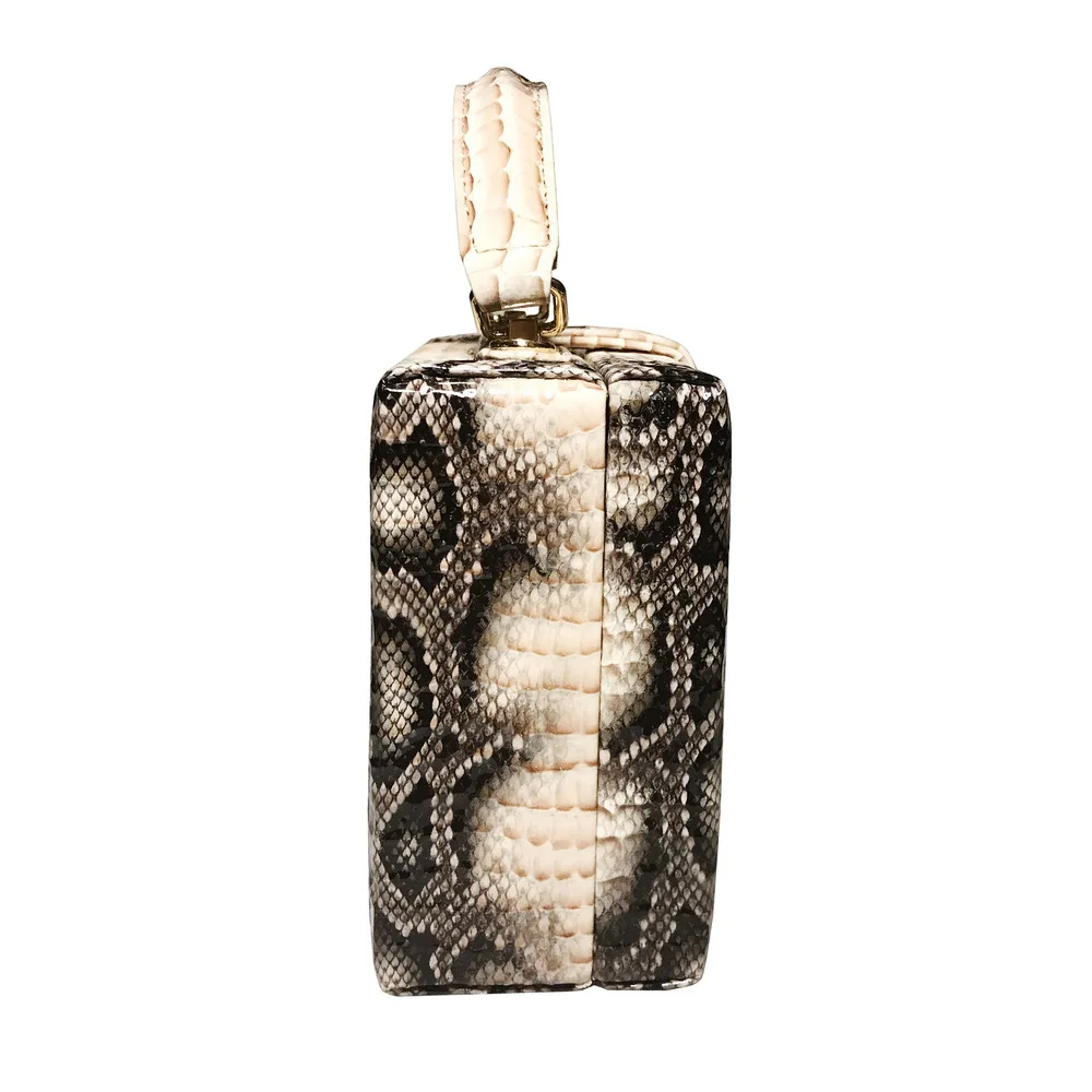 Women's Shoulder Evening Bag Handbag Y2k White Python Clutch PU Printed Leather Party Wedding Wallet Retro New Style