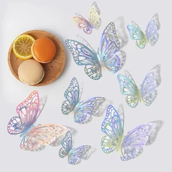Elegant 3D Metallic Butterfly Wall Stickers - Set of 12 (F Colorful)
