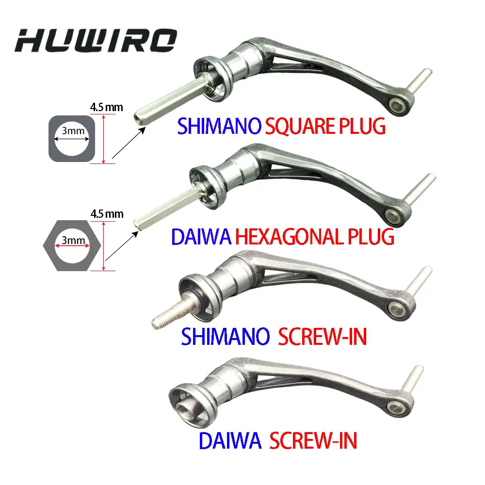 Manivelle de remplacement léger carbone pour moulinet pêche SHIMANO DAIWA sans bouton poignée puissante