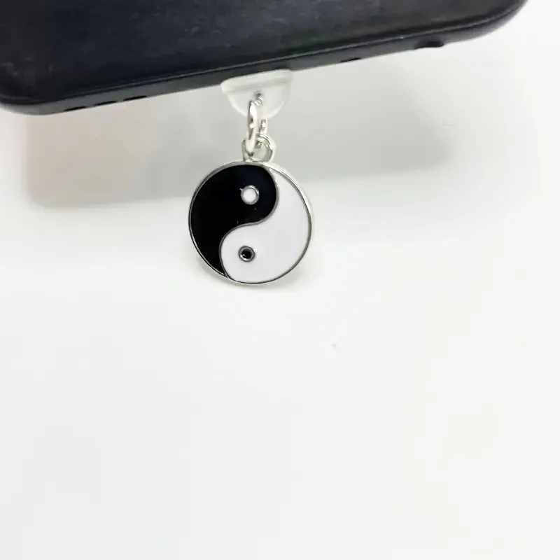 양면 Bagua Tai Chi 휴대폰 먼지 플러그, 아이폰 및 C타입 인터페이스 적합