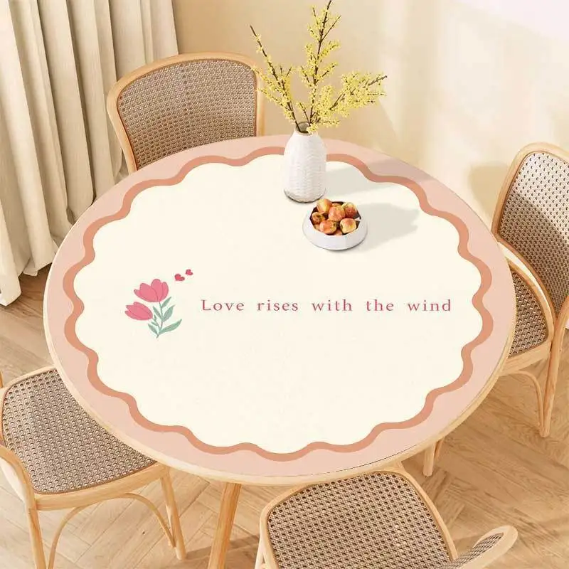 

INS circular table mat, oil resistant and anti scald table mat, household PVC thickened washable circular tea table cloth