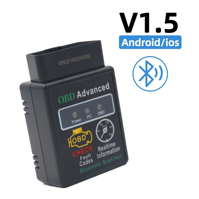 Mini Elm327 V1.5 Bluetooth Hh Obd Advanced Obdii Obd2 Elm 327 Auto Car ...
