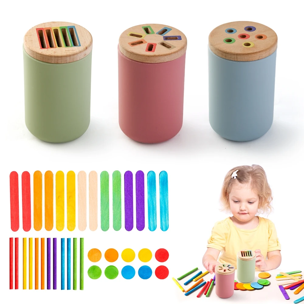 Montessori Baby Toys Silicone Educational Toys Color Matching Bucket Cognitive Toddler Sensor Game Baby Games 2 Years