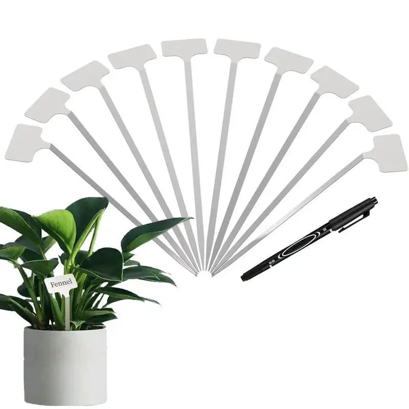 Маркеры для растений, бирки для рассады из нержавеющей стали, 10 шт., многоразовые этикетки для растений из нержавеющей стали для приседаний, садоводства на открытом воздухе