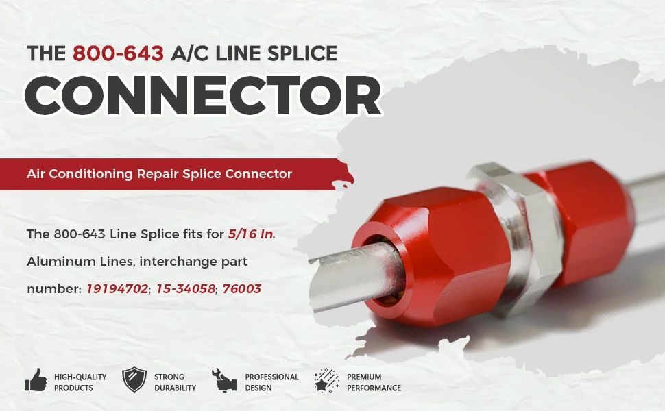 Air Conditioning Repair Splice Connector Fits for 5/16 in. Aluminum Lines, Replacement for 800-643 (5Pcs/Set)