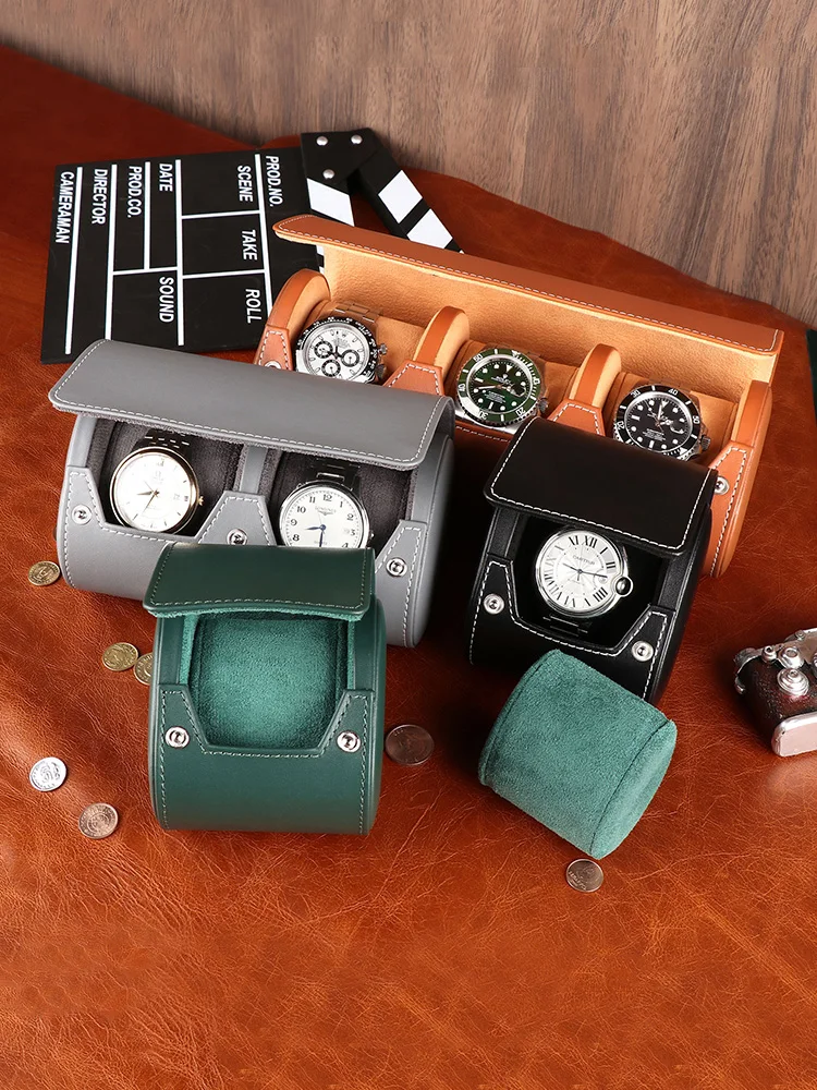 Driklux Luxury Genuine Leather Watch Roll Watch Storage Box Travel Case Gift Box Pouch
