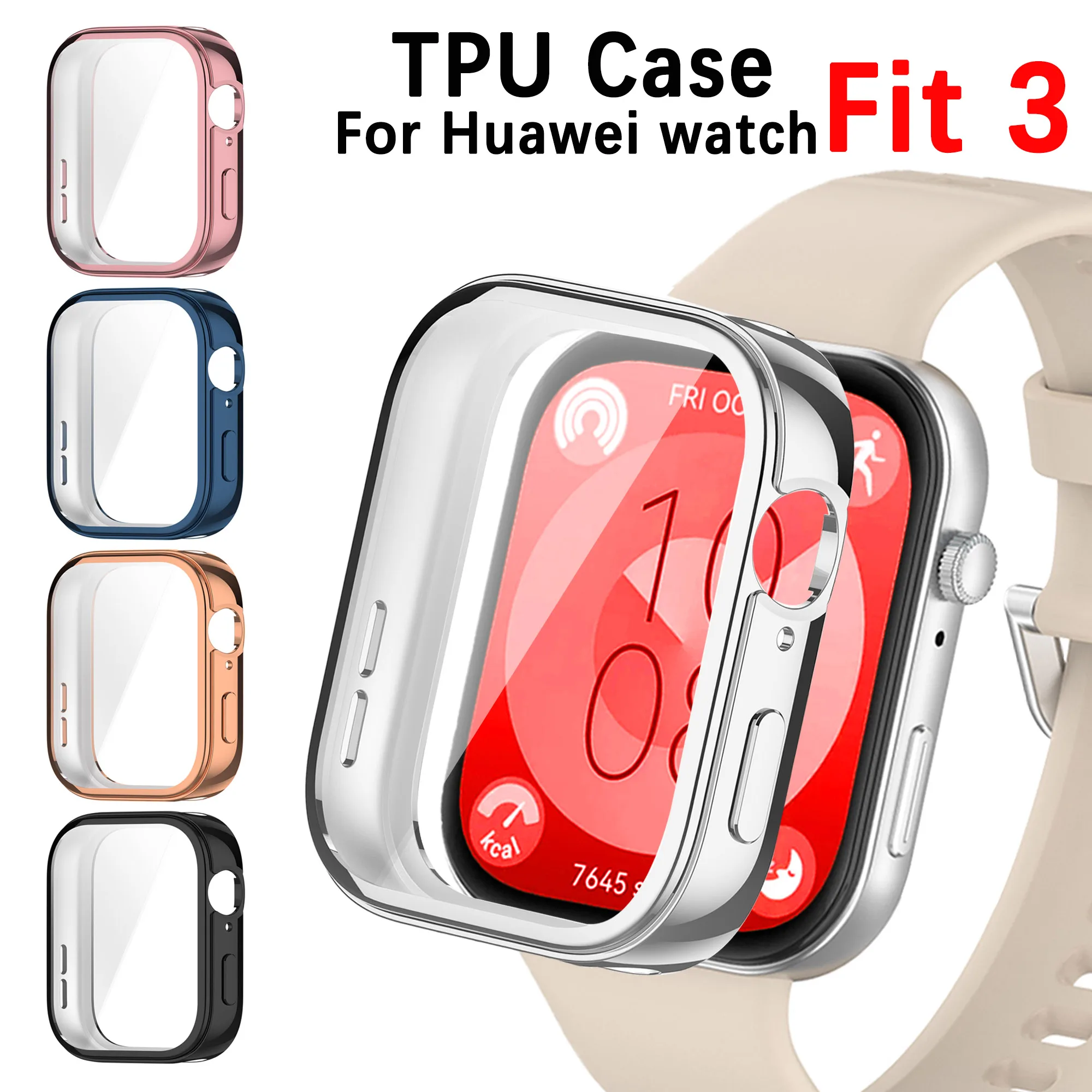 Ultimate All-Around TPU Bumper Case for Huawei Watch Fit 3 - Soft Protective Frame Cover