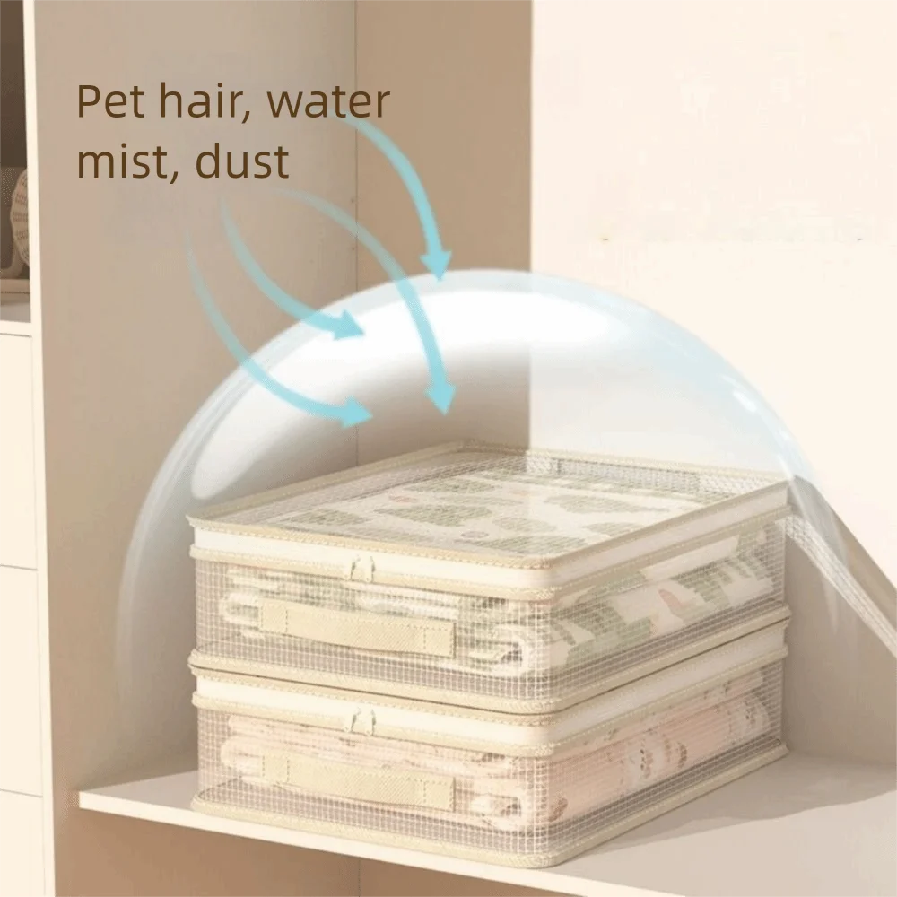 2Pcs PVC Clothes Quilt Storage Bag Transparent Large Capacity Blanket Sorting Bags with Handle Space Saving