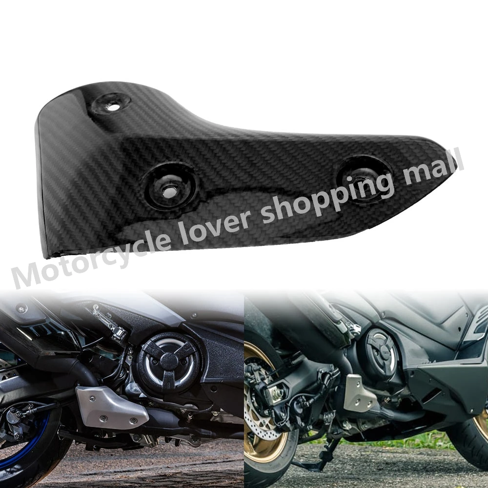 

Motorcycle Real Carbon Fiber Front Exhaust Pipe Protection Heat Shield Cover For YAMAHA T-MAX 560 530 TMAX tmax560 tmax530 17-21